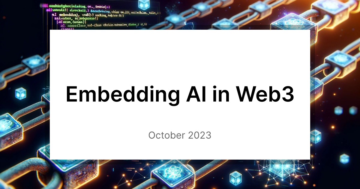 Embedding AI in Web3 | E_Labs